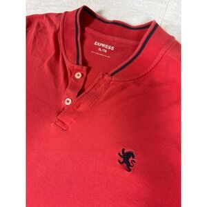 Express XL Red Lion Logo Short‎ Sleeve Polo Shirt Menswear